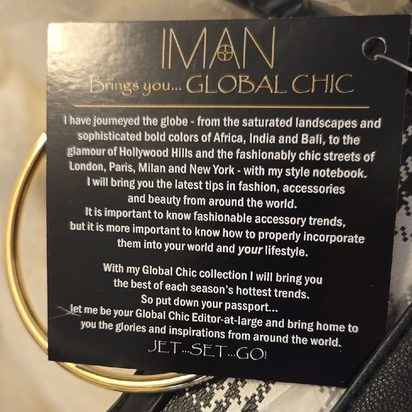 IMAN Black and Gold Shoulder Bag - Picture 6 of 7